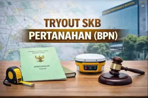 Cover materi untuk Tryout SKB CPNS Kementerian ATR/BPN (Pertanahan dan Tata Ruang)