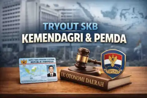 Cover materi untuk Tryout SKB Kementerian Dalam Negeri (Kemendagri) - Otonomi dan Pemerintahan Desa