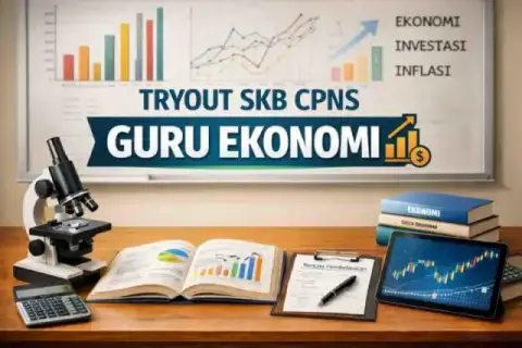 Cover materi untuk Tryout SKB Guru Ekonomi dan  Akuntansi: Persiapan Seleksi CPNS SMP/SMA/SMK
