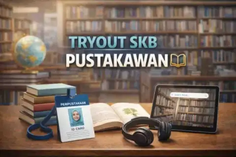 Cover materi untuk Tryout SKB Pustakawan: Simulasi Kompetensi Pengelolaan Informasi