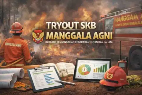 Cover materi untuk Simulasi Kompetensi Manggala Agni: Kesiapsiagaan Teknis Pengendalian Kebakaran Hutan dan Lahan