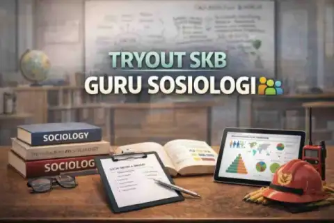 Cover materi untuk Mastery Tryout Guru Sosiologi: Penguasaan Konsep Struktur, Dinamika, dan Analisis Sosial