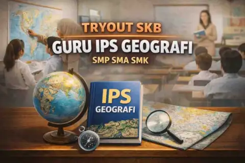 Cover materi untuk Tryout Kompetensi Guru Geografi dan IPS Terpadu (SMP, SMA, SMK)