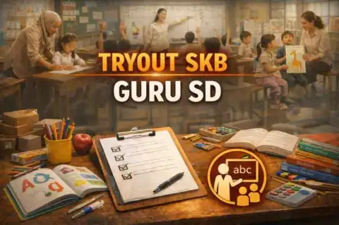 Cover materi untuk Tryout Komprehensif Guru SD (Materi Tematik dan Pedagogik Dasar