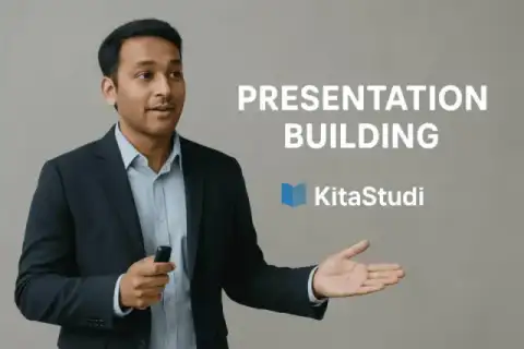 Cover materi untuk Kelas Presentation Building